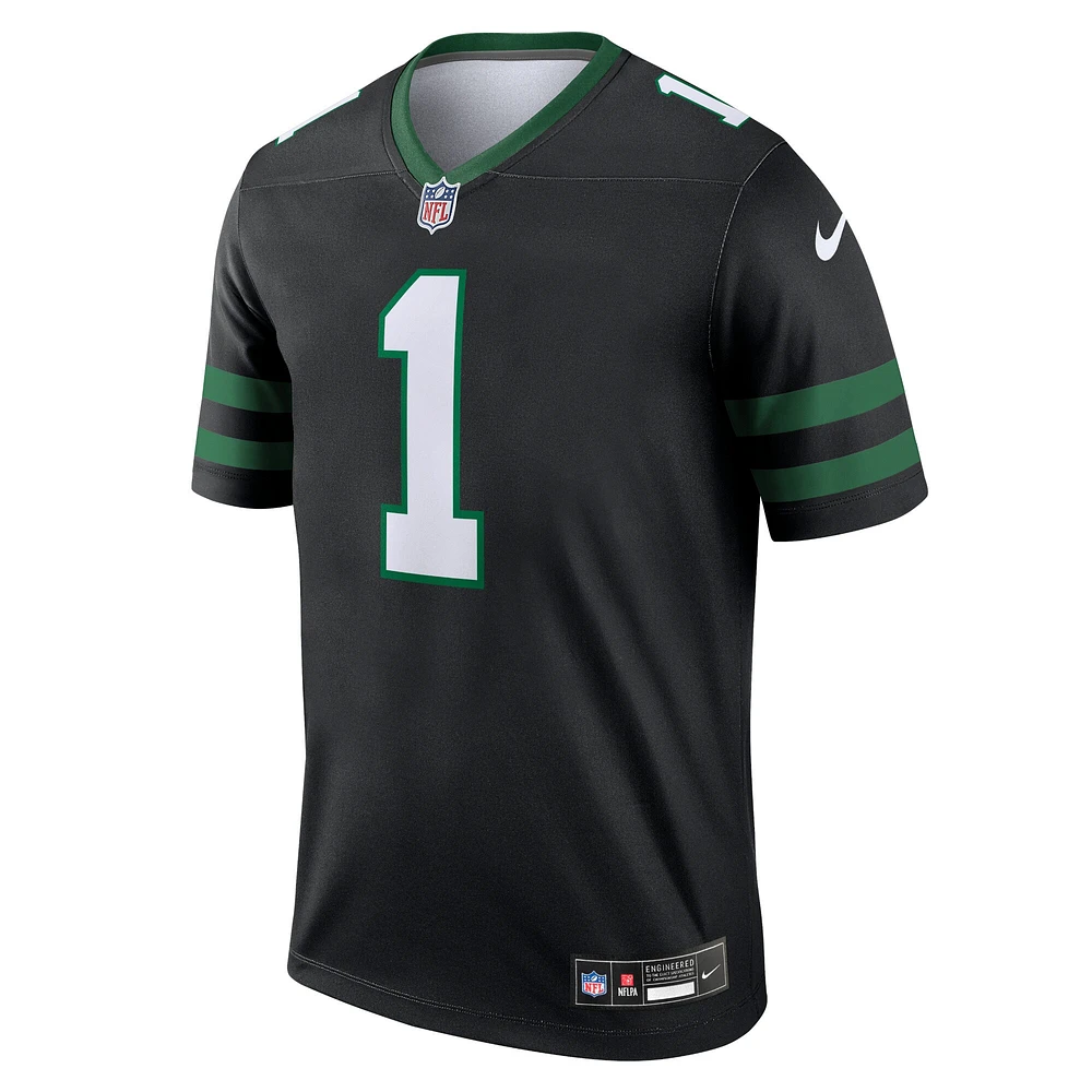 Maillot Nike Ahmad Sauce Gardner noir pour homme des New York Jets, légende alternative