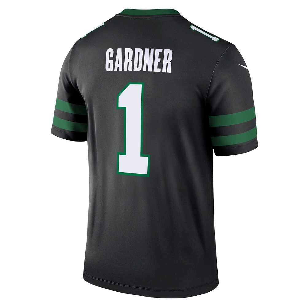 Maillot Nike Ahmad Sauce Gardner noir pour homme des New York Jets, légende alternative