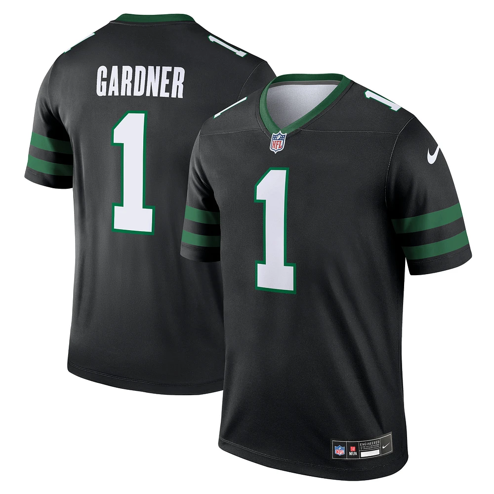 Maillot Nike Ahmad Sauce Gardner noir pour homme des New York Jets, légende alternative
