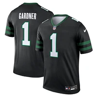 Maillot Nike Ahmad Sauce Gardner noir pour homme des New York Jets, légende alternative