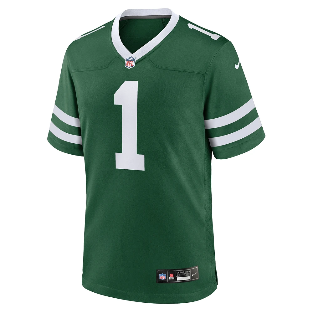 Maillot de match Nike Ahmad Sauce Gardner Legacy vert New York Jets pour homme