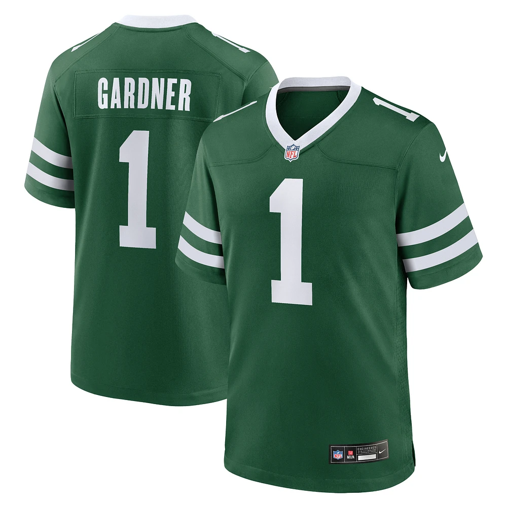 Maillot de match Nike Ahmad Sauce Gardner Legacy vert New York Jets pour homme