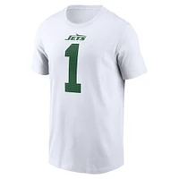 T-shirt Nike Ahmad Sauce Gardner pour homme, blanc, avec nom et numéro de joueur des New York Jets Legacy