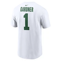 T-shirt Nike Ahmad Sauce Gardner pour homme, blanc, avec nom et numéro de joueur des New York Jets Legacy