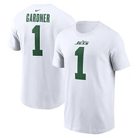 T-shirt Nike Ahmad Sauce Gardner pour homme, blanc, avec nom et numéro de joueur des New York Jets Legacy