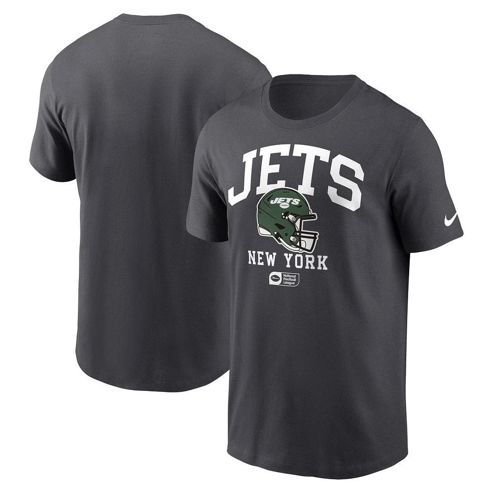 Men's Nike Anthracite New York Jets Helmet Essential T-Shirt