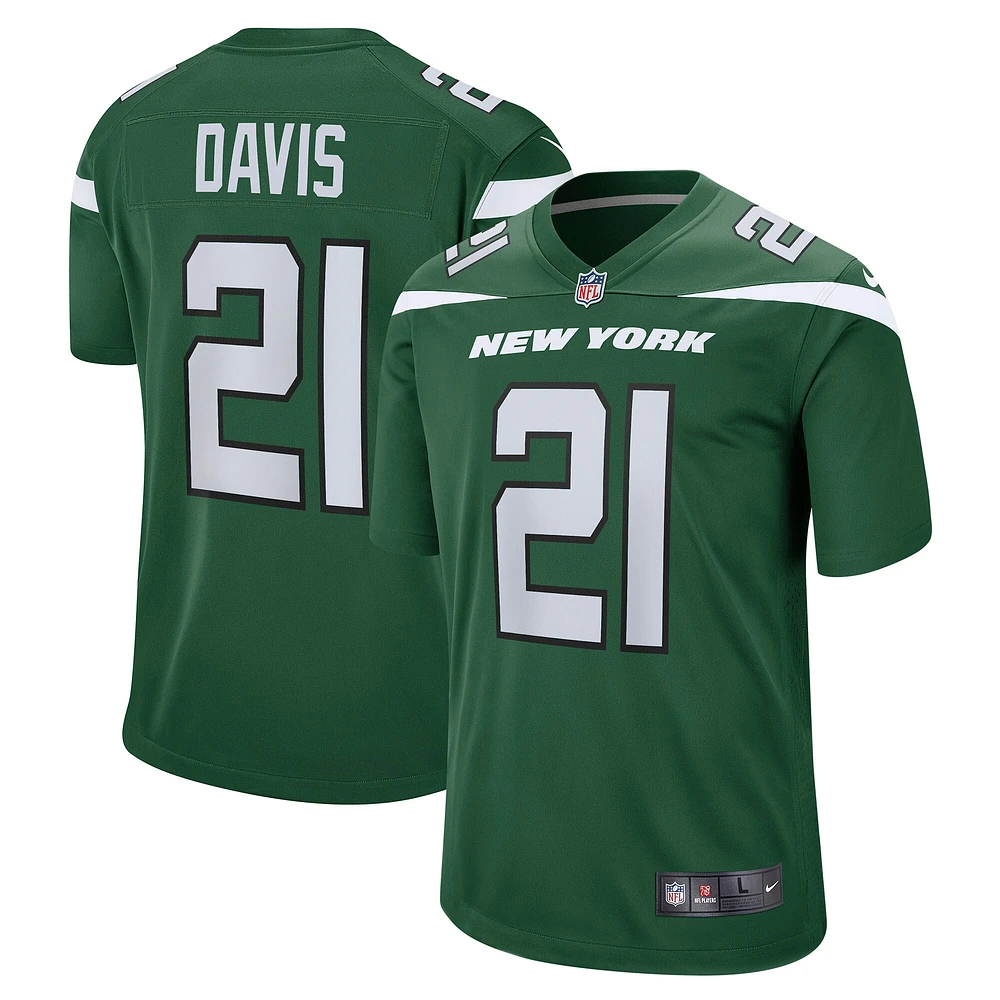 Maillot de joueur match Nike Ashtyn Davis Gotham vert New York Jets pour hommes