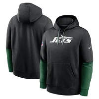 Men's Nike Black New York Jets 2024 Sideline Club Pullover Hoodie