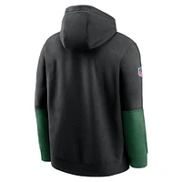 Men's Nike Black New York Jets 2024 Sideline Club Pullover Hoodie