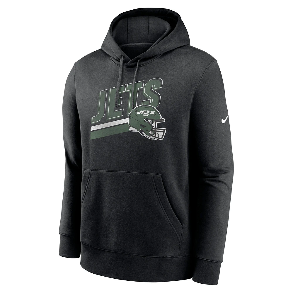 Sweat à capuche en polaire Nike New York Jets Club pour homme, noir