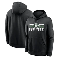 Sweat à capuche en polaire Nike New York Jets Club pour homme, noir