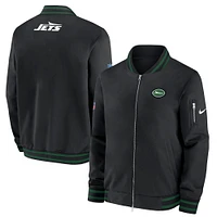 Veste aviateur entièrement zippée Nike New York Jets Coaches pour homme noire