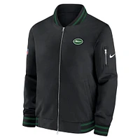 Veste aviateur entièrement zippée Nike New York Jets Coaches pour homme noire