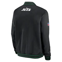 Veste aviateur entièrement zippée Nike New York Jets Coaches pour homme noire