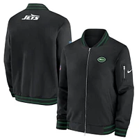Veste aviateur entièrement zippée Nike New York Jets Coaches pour homme noire