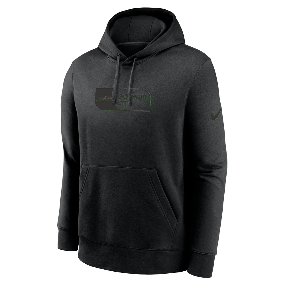 Sweat à capuche Nike New York Jets Edge French Terry Club pour homme, noir