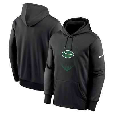 Sweat à capuche Nike noir New York Jets Icon Performance pour homme