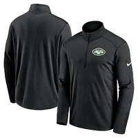 Men's Nike Black New York Jets Logo Pacer Performance Half-Zip Jacket