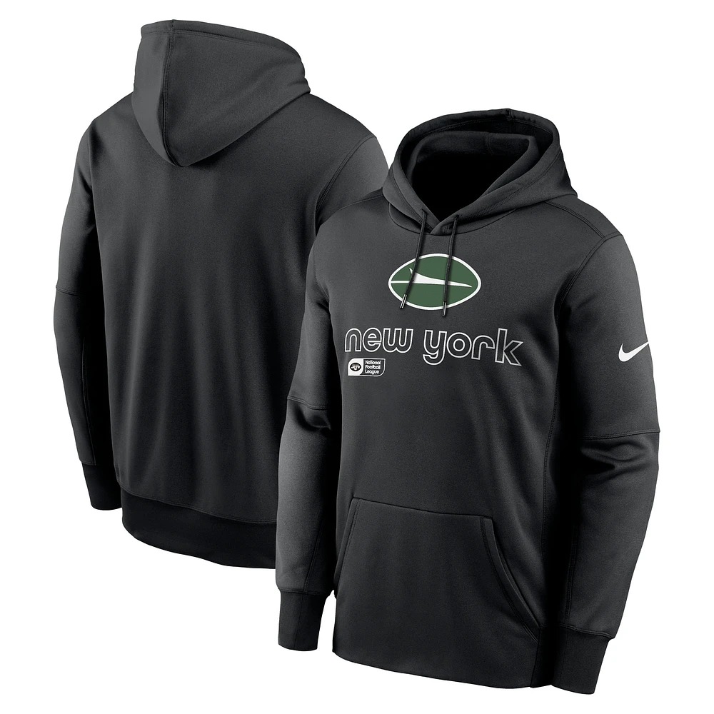 Men's Nike Black New York Jets Performance Pullover Hoodie