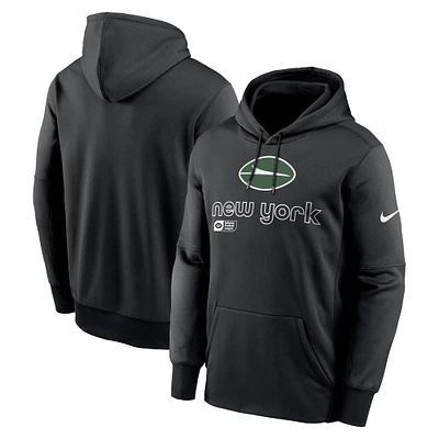 Sweat à capuche Nike New York Jets Performance pour homme, noir