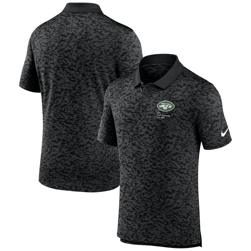 Polo Nike noir New York Jets Fashion Performance en piqué pour homme