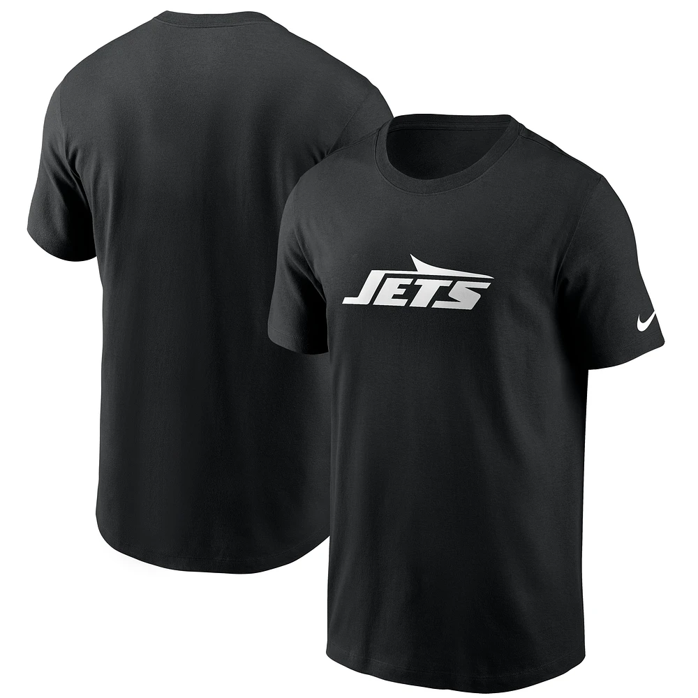 T-shirt Nike noir avec logo principal des New York Jets pour homme