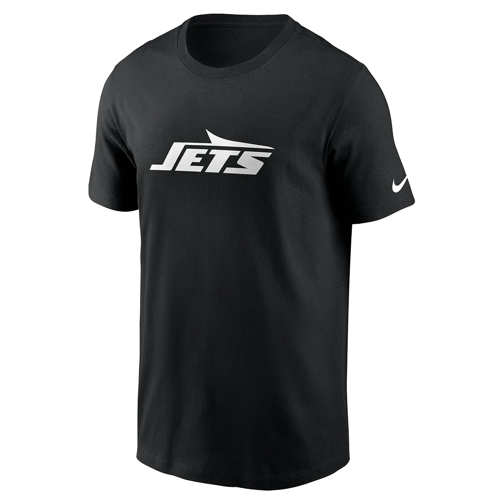 T-shirt Nike noir avec logo principal des New York Jets pour homme