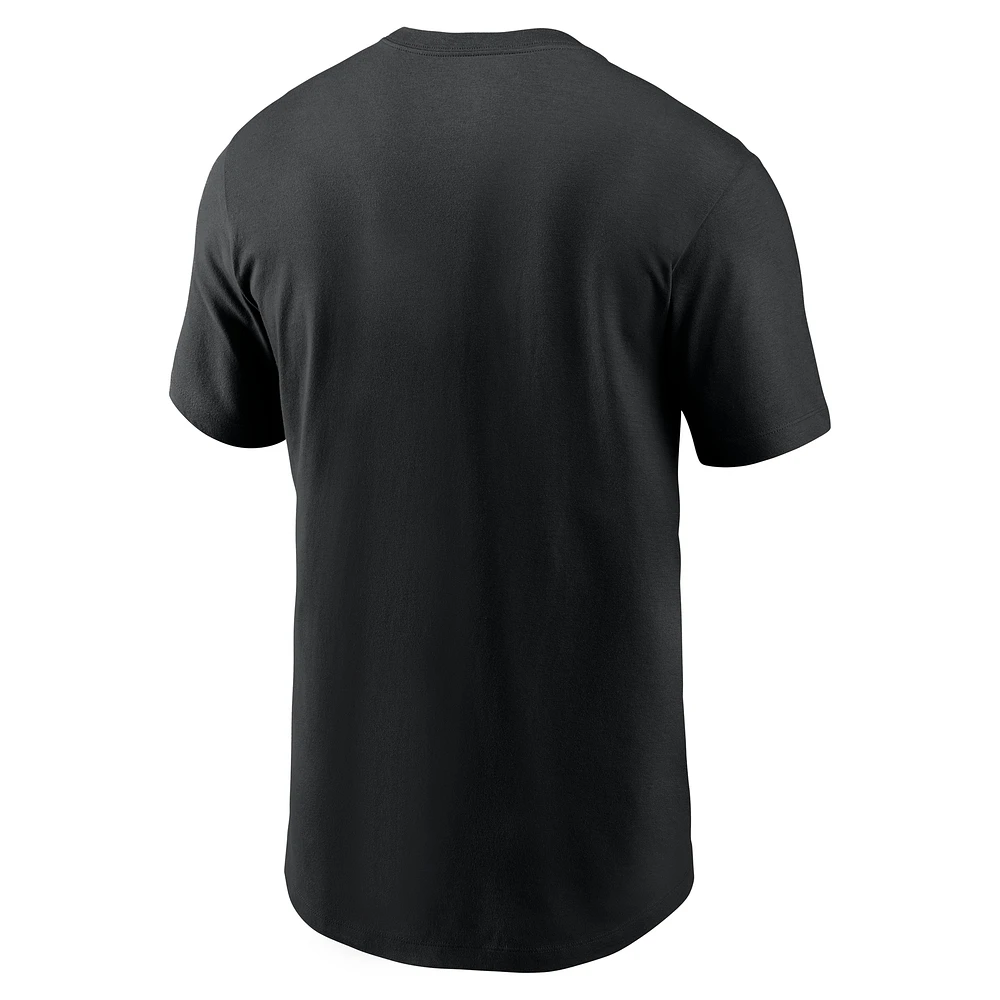 T-shirt Nike noir avec logo principal des New York Jets pour homme