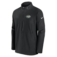 Men's Nike Black New York Jets Sideline Coach Half-Zip Jacket