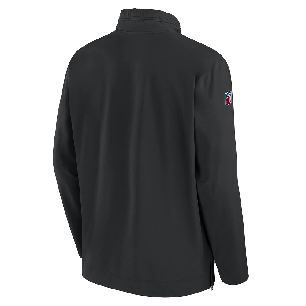 Men's Nike Black New York Jets Sideline Coach Half-Zip Jacket