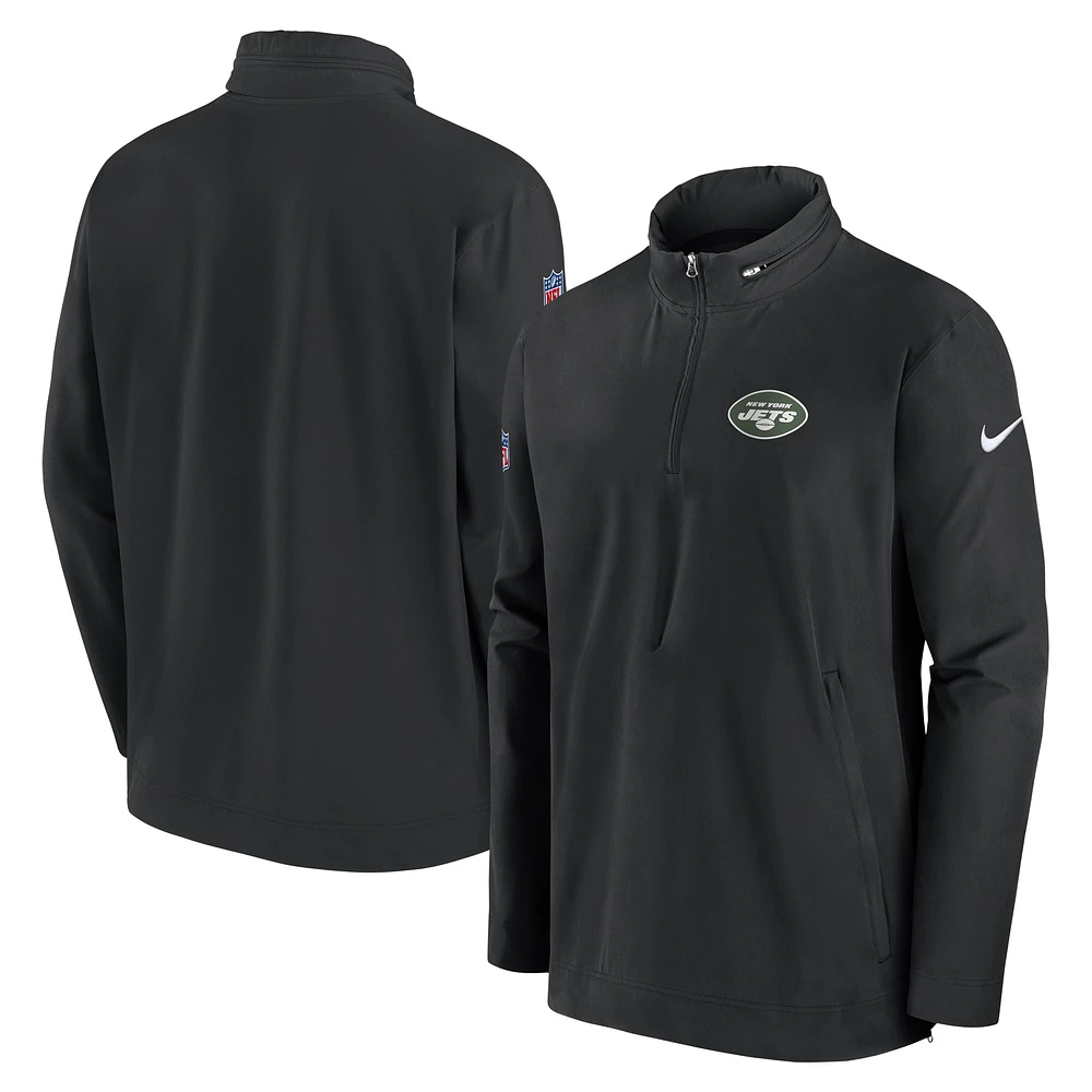 Veste Nike noire à demi-zip pour entraîneur des New York Jets