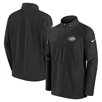 Men's Nike Black New York Jets Sideline Coach Half-Zip Jacket