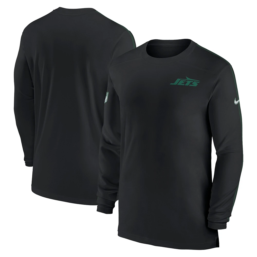 Men's Nike New York Jets Sideline Coach UV Performance Long Sleeve T-Shirt