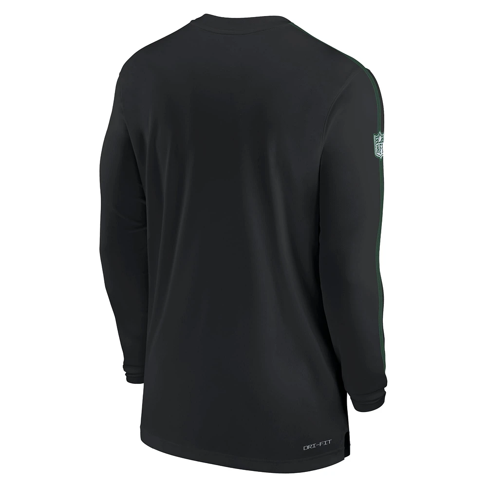 Men's Nike New York Jets Sideline Coach UV Performance Long Sleeve T-Shirt