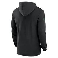 Men's Nike Black New York Jets Sideline Hoodie Performance Long Sleeve T-Shirt