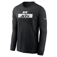 Men's Nike Black New York Jets Sideline Performance Long Sleeve T-Shirt