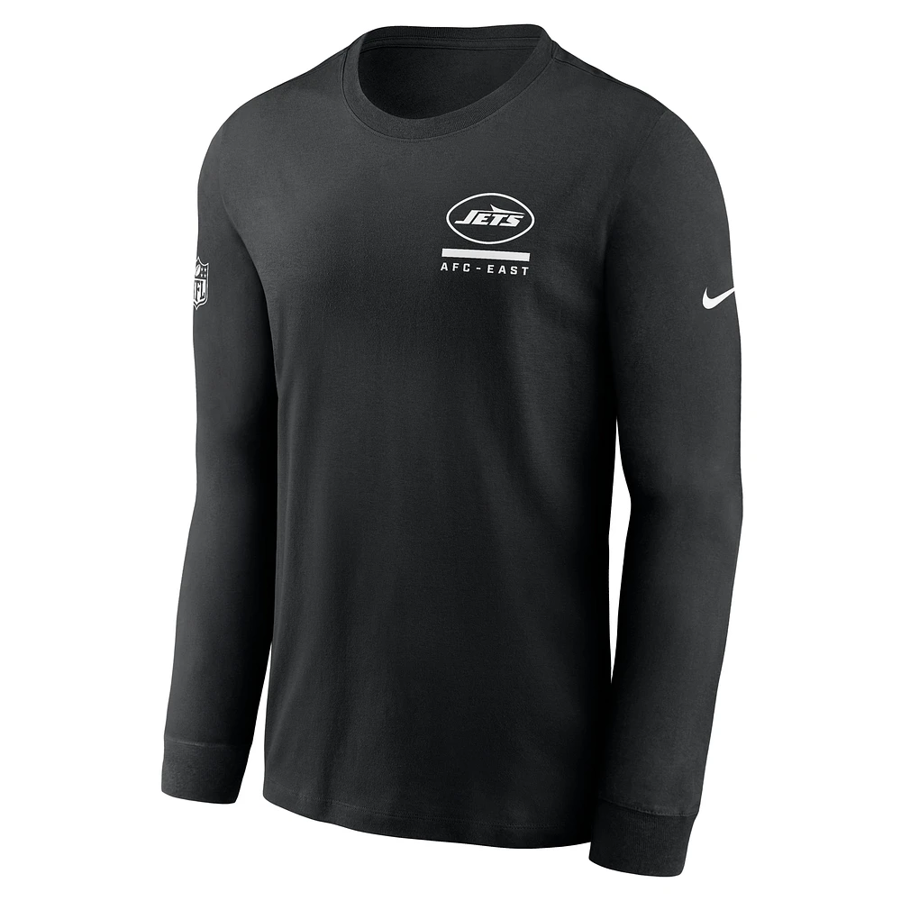 Men's Nike Black New York Jets Sideline Performance Long Sleeve T-Shirt