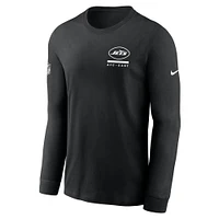 Men's Nike Black New York Jets Sideline Performance Long Sleeve T-Shirt