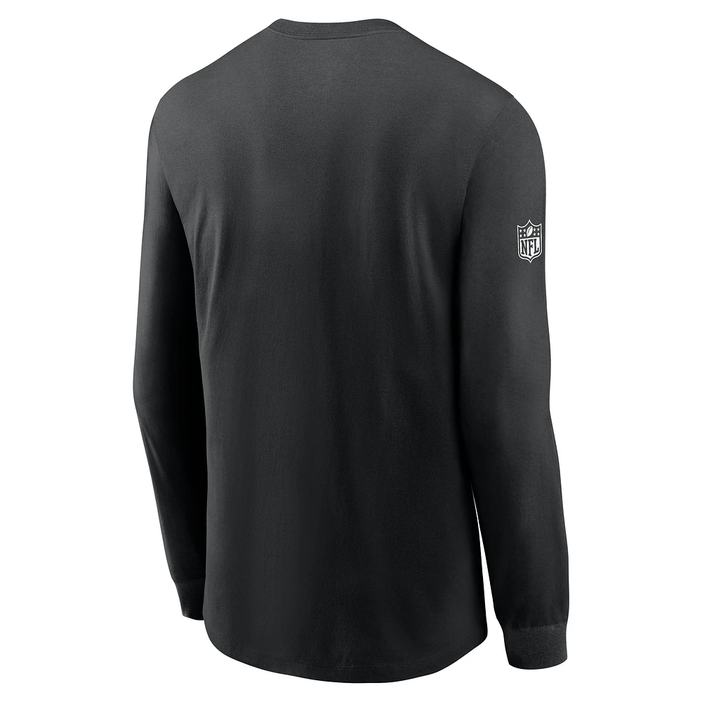 Men's Nike Black New York Jets Sideline Performance Long Sleeve T-Shirt