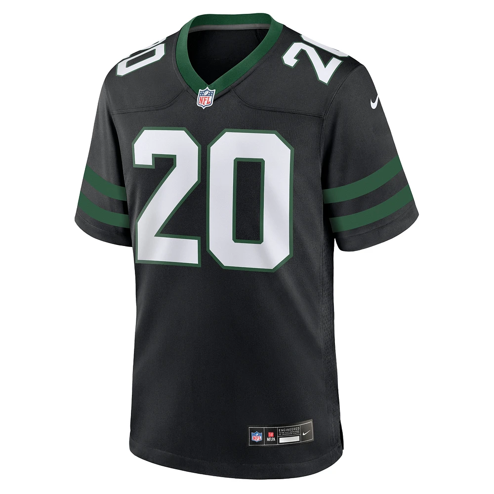 Maillot de match alternatif Nike Breece Hall Legacy pour hommes, noir, New York Jets