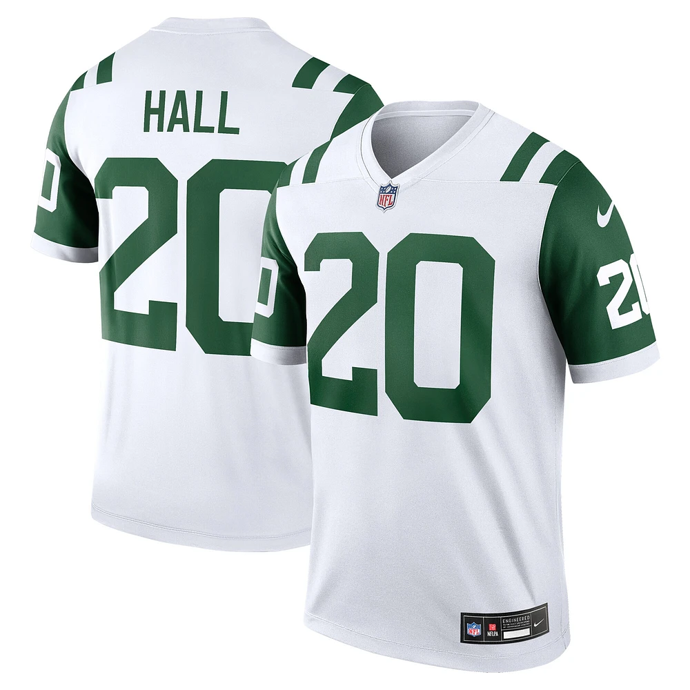 Maillot Nike Breece Hall blanc pour homme des New York Jets, légende alternative
