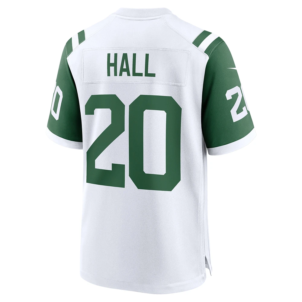 Maillot de jeu alternatif classique Nike Breece Hall pour hommes, blanc, New York Jets