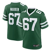 Maillot de match Nike Carter Warren Legacy Green New York Jets pour homme