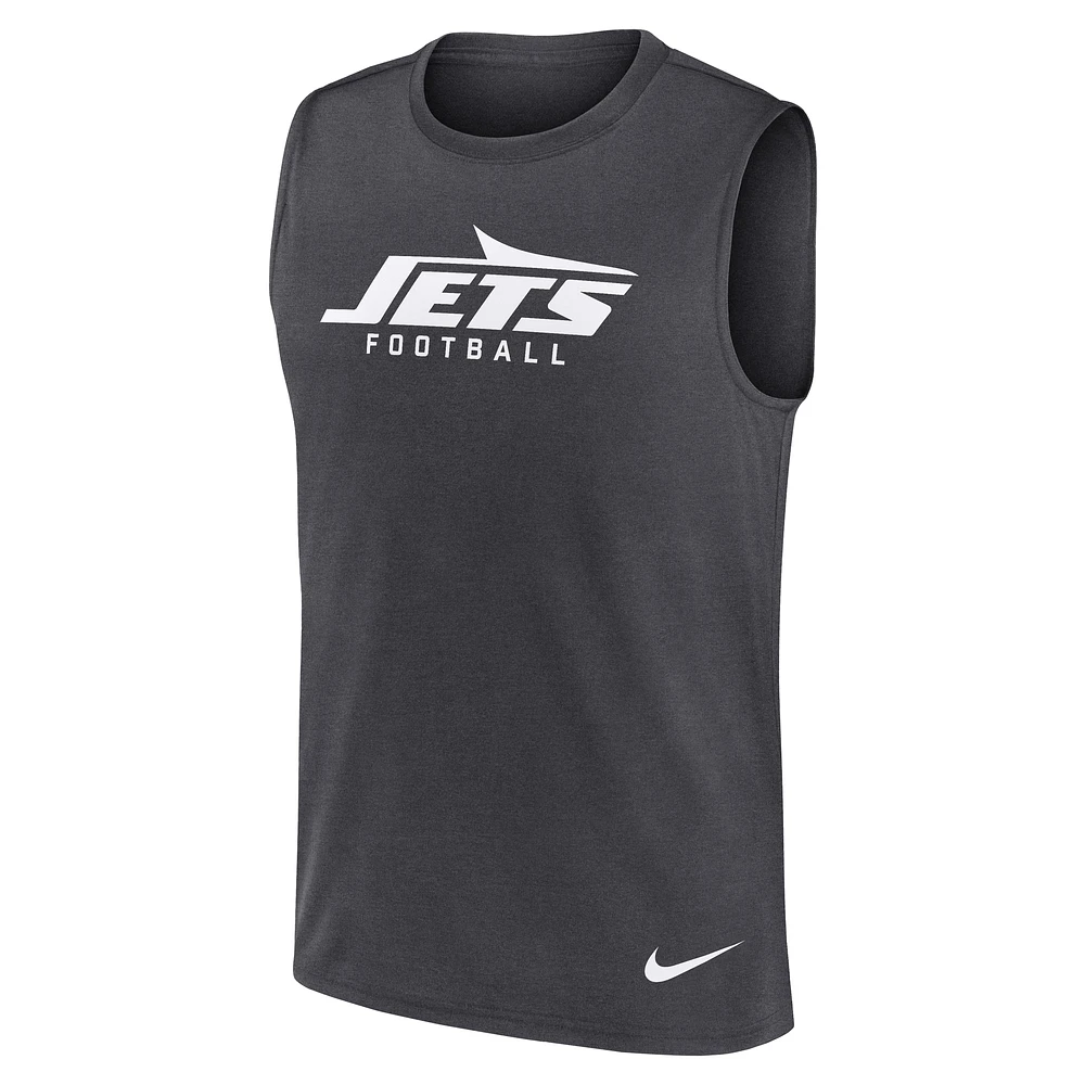 Men's Nike Charcoal New York Jets Primetime Legend Performance Muscle Tank Top