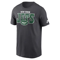 Men's Nike Charcoal New York Jets Rewind Stack Essential T-Shirt