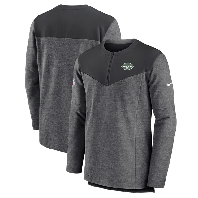 Men's Nike Charcoal New York Jets Sideline Lockup Performance Quarter-Zip Top Size: Medium