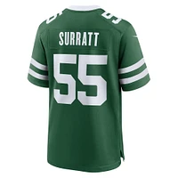 Maillot de jeu d'équipe Nike Chazz Surratt Legacy Green New York Jets pour homme