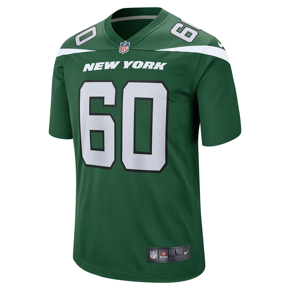 Maillot de match Nike Connor McGovern Gotham vert New York Jets pour homme