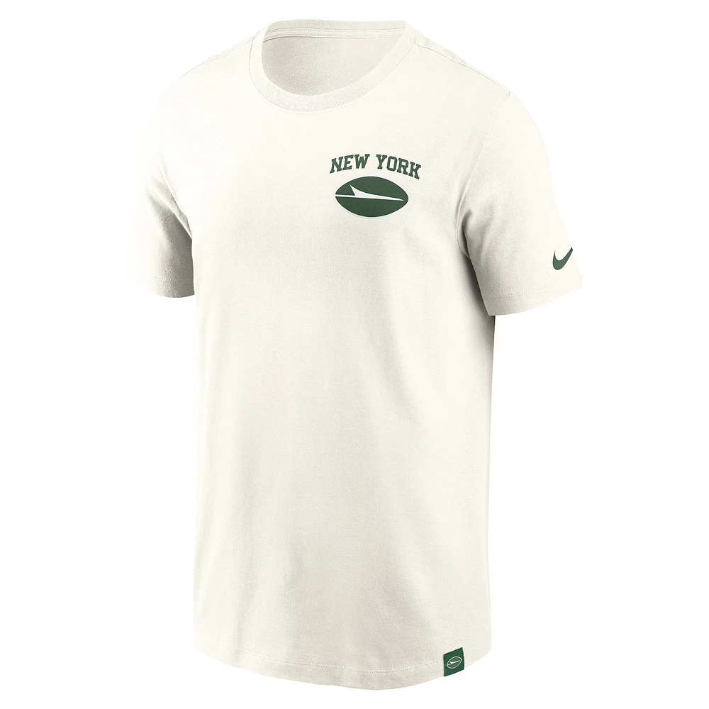 T-shirt essentiel Nike crème New York Jets Blitz pour hommes