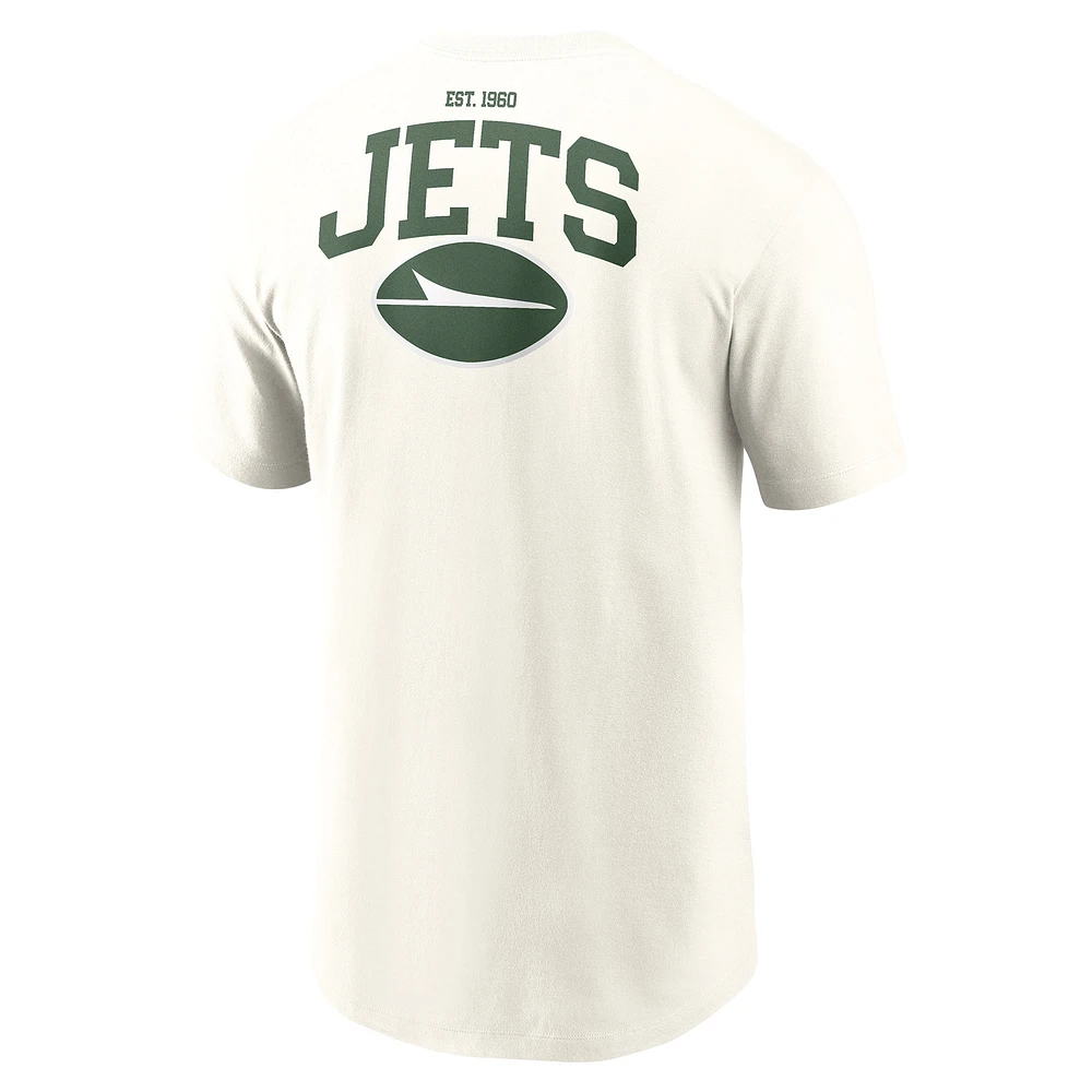 T-shirt essentiel Nike crème New York Jets Blitz pour hommes